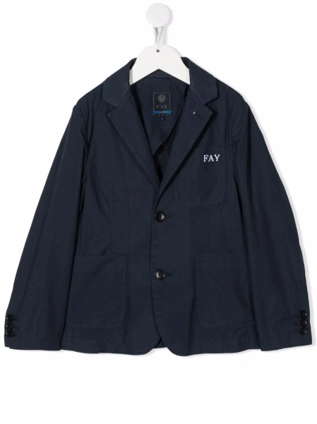 Sacou Fay albastru din polyester si bumbac