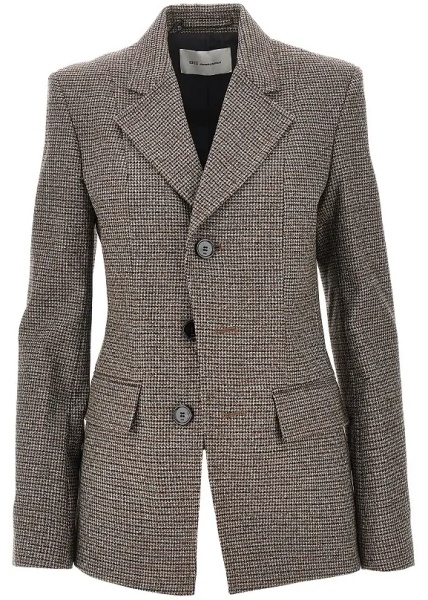 Sacou Houndstooth single-breasted jacket