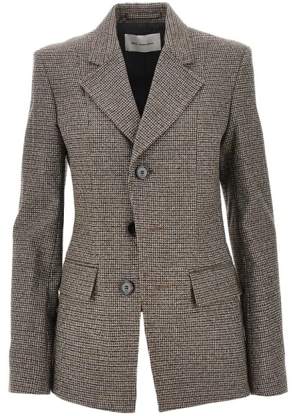 Sacou Houndstooth single-breasted jacket