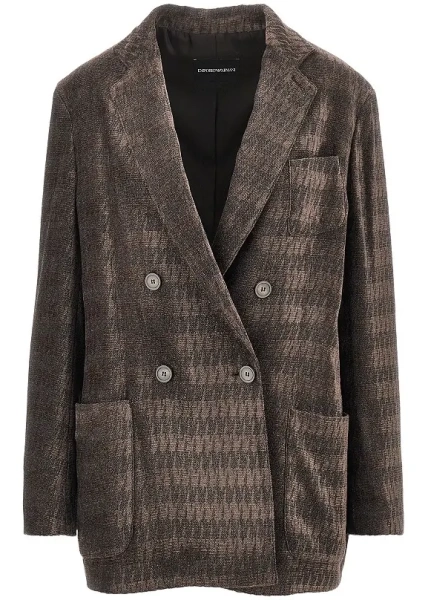 Sacou Jacquard chenille double-breasted jacket