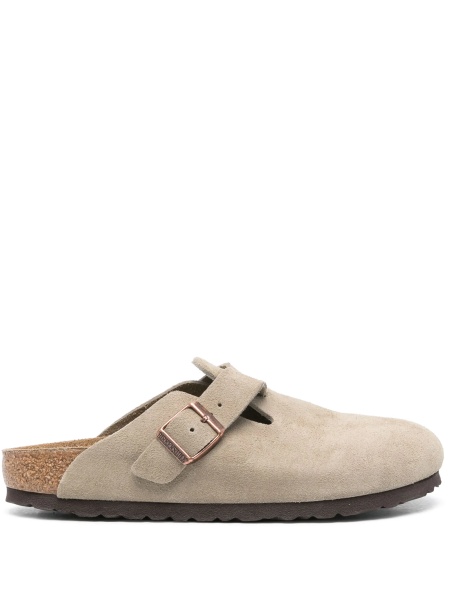 Sandale Birkenstock neutre din piele intoarsa