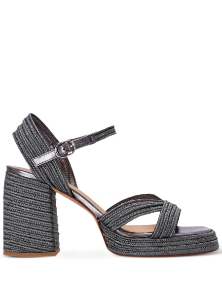Sandale CASTAÑER argintii din material textil