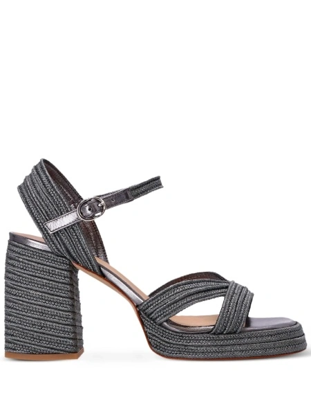 Sandale CASTAÑER argintii din material textil