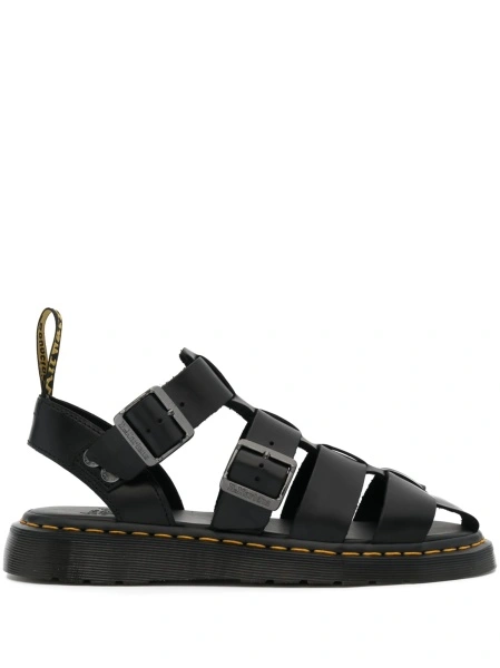 Sandale Dr. Martens negre din piele