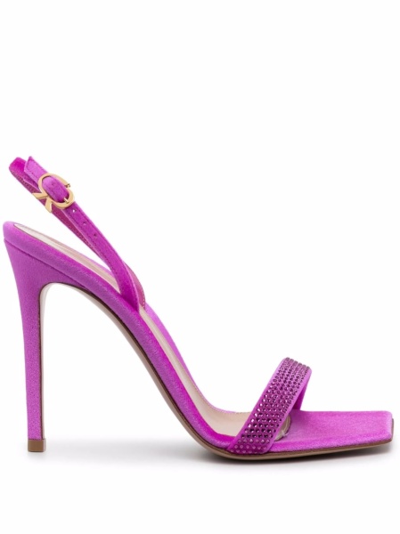 Sandale Gianvito Rossi roz din material textil