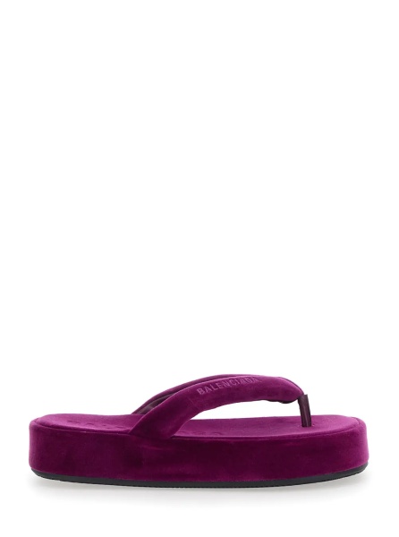 Sandale 'Jet Leg' Violet sandals with Thong Design and Logo Lettering on the Strap in Cotton Blend for Women