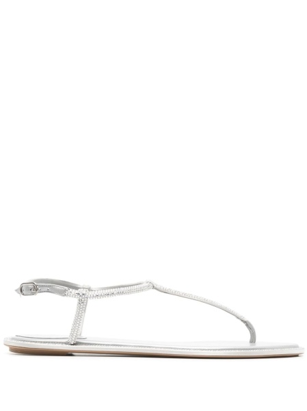 Sandale Rene Caovilla gri din satin