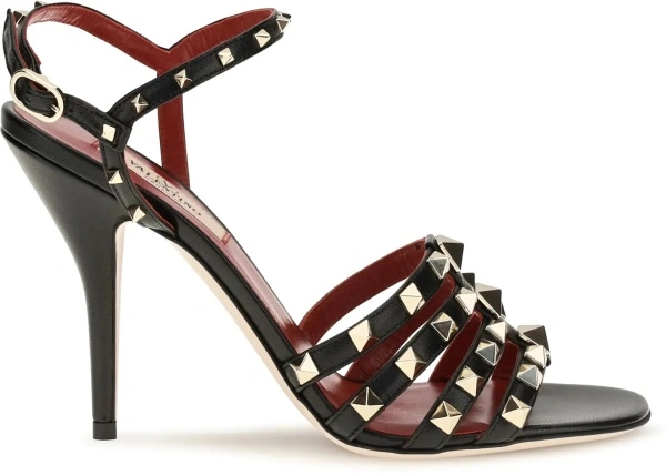 Sandale Valentino Garavani 'Rockstud' negre din piele