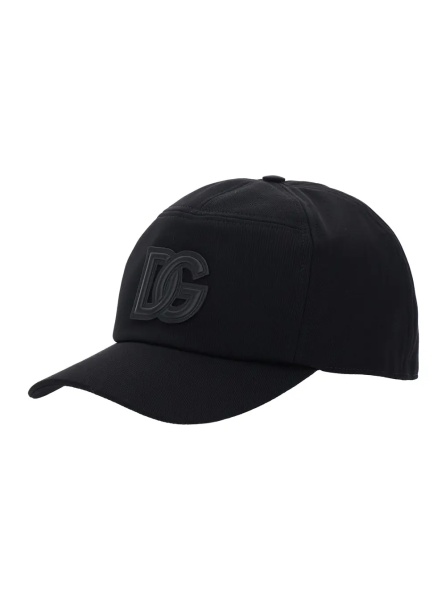 Sapca Black Baseball Cap with Logo Patch on the Front in Cotton Man