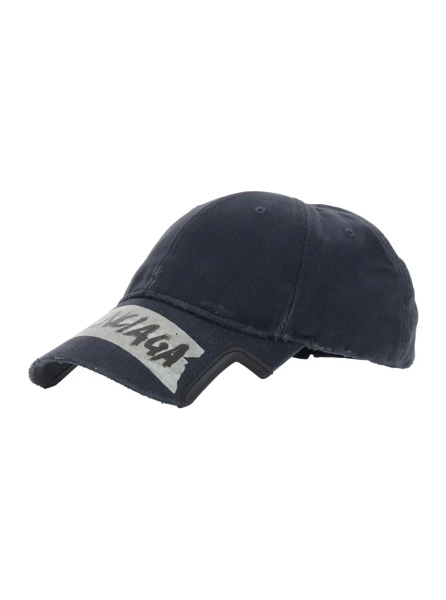 Sapca Black Baseball Cap with Maxi Logo Lettering on the Front in Cotton Man