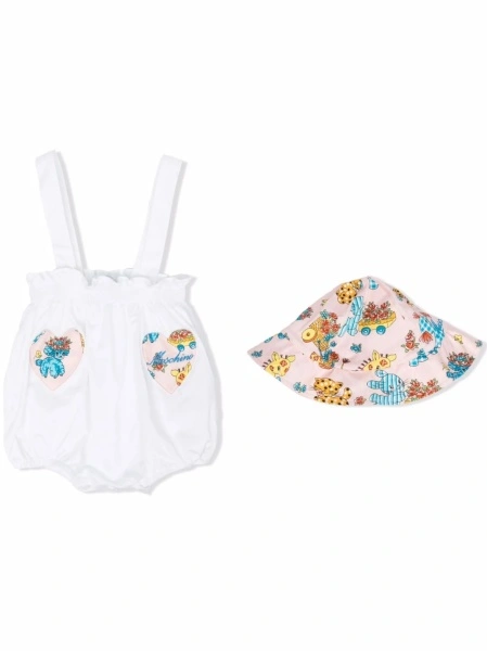 Set Moschino alb din polyester si bumbac