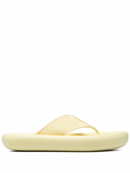 Slapi Stella McCartney galbeni din material textil