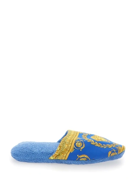 Slapi VERSACE HOME albastri din textil