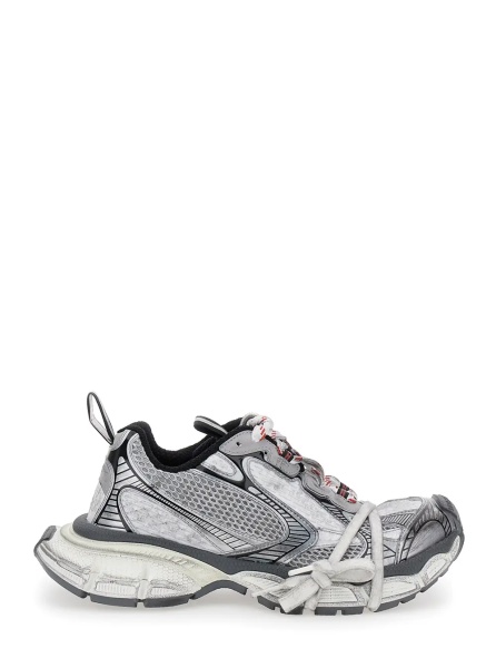 Sneakers '3XL' Grey Low Top Sneakers with Logo Detail in Tech Fabric Woman