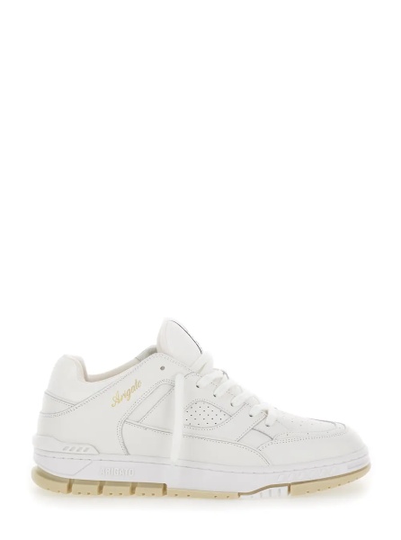 Sneakers 'Area' White Low Top Sneakers with Laminated Logo in Leather Man