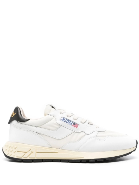 Sneakers AUTRY albi din nylon si piele