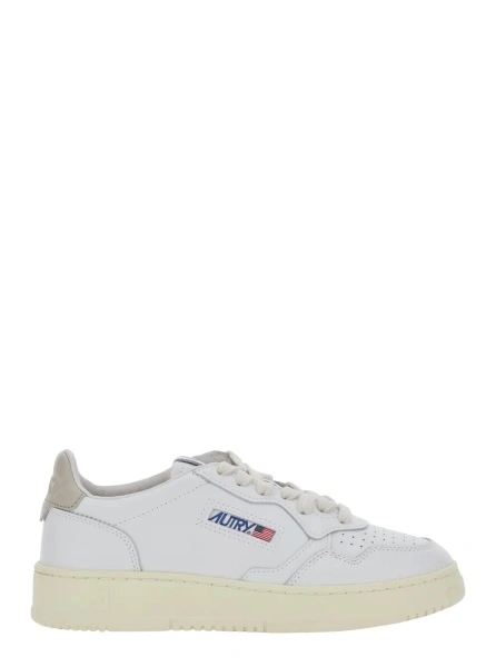 Sneakers AUTRY albi din piele 'Medalist'