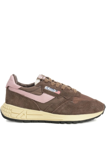 Sneakers AUTRY maro din piele intoarsa si nylon
