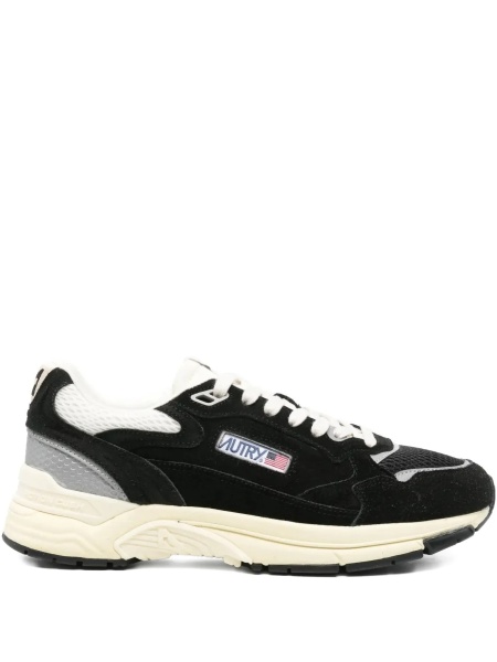Sneakers AUTRY negri din piele intoarsa si material textil
