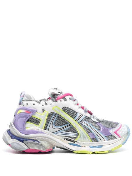 Sneakers Balenciaga Runner gri din material textil si cauciuc