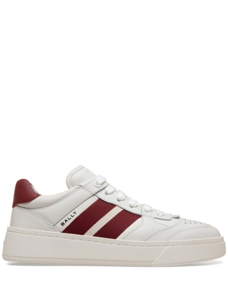 Sneakers Bally albi din piele si polyester