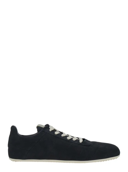 Sneakers Black Low Top Sneakers with Round Toe and Front Lace Closure in Suede for Men