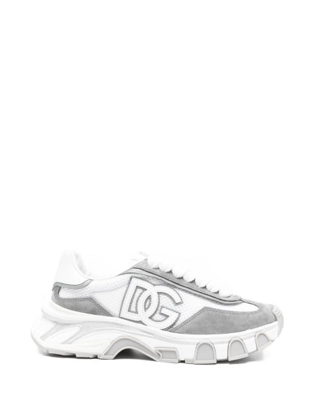 Sneakers Dolce & Gabbana albi din polyester si piele