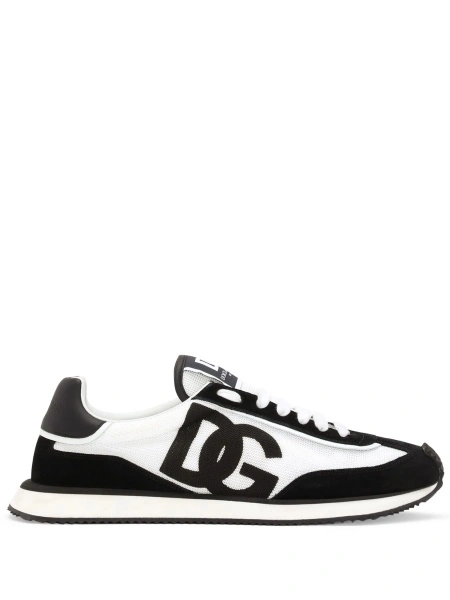 Sneakers Dolce & Gabbana negri din polyester si piele intoarsa