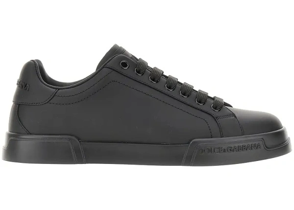 Sneakers Dolce & Gabbana 'Portofino' negri din piele nappa