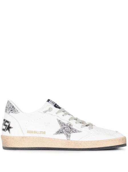 Sneakers Golden Goose ball star albi din piele