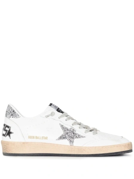Sneakers Golden Goose ball star albi din piele
