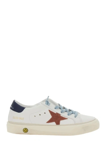 Sneakers GOLDEN GOOSE KIDS albi din piele 'May'