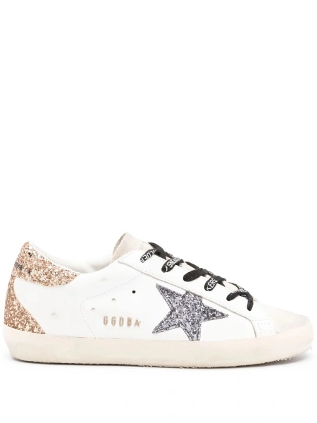 Sneakers Golden Goose star albi din piele
