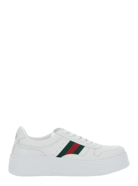 Sneakers Gucci albi din piele