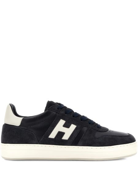 Sneakers Hogan albastri din piele intoarsa si piele