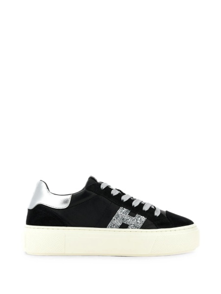 Sneakers Hogan negri din pvc si piele intoarsa