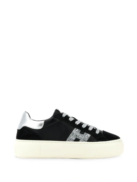 Sneakers Hogan negri din pvc si piele intoarsa