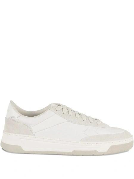 Sneakers Hugo Boss albi din piele si piele intoarsa