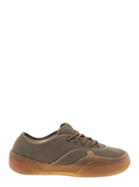 Sneakers 'Low Skate' Brown Low Top Sneakers with Contrasting Sole in Cotton Man