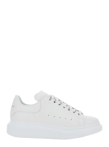 Sneakers Low Top Sneakers 'Bianca' with logo lettering on tongue and heel in white leather for women