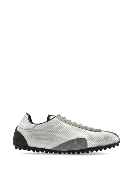 Sneakers Maison Margiela albi din plasa si piele intoarsa