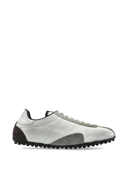 Sneakers Maison Margiela albi din plasa si piele intoarsa