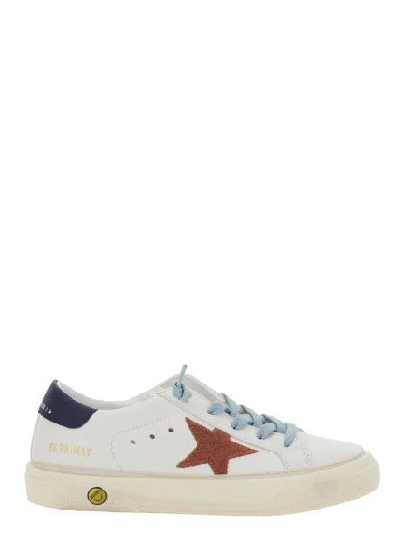 Sneakers 'May' Low Top White Sneaker with Star Patch on the Side and Logo Patch on the Tongue in Leather boy