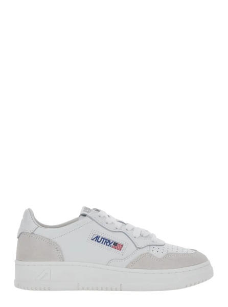 Sneakers 'Medalist' White Sneakers with Logo Patch on the Tongue and Suede Inserts in Leather for Women
