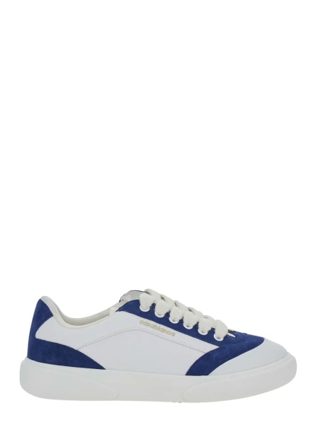 Sneakers 'MENS DEL MAR' White and Blue Sneaker with logo lettering on the side in leather and Tech Fabric Men
