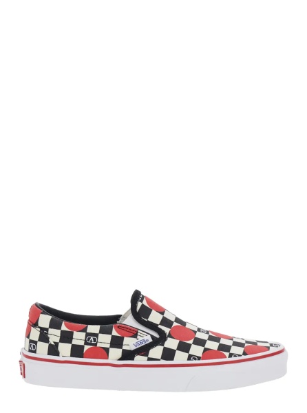 Sneakers Multicolor Low Top Sneaker with Check Motif and All-Over VLogo Print in Cotton for Women