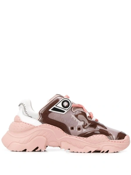 Sneakers N°21 roz din piele si pvc