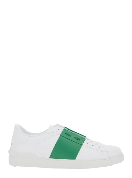 Sneakers 'Open' White Sneakers with Contrast Detail in Leather Man