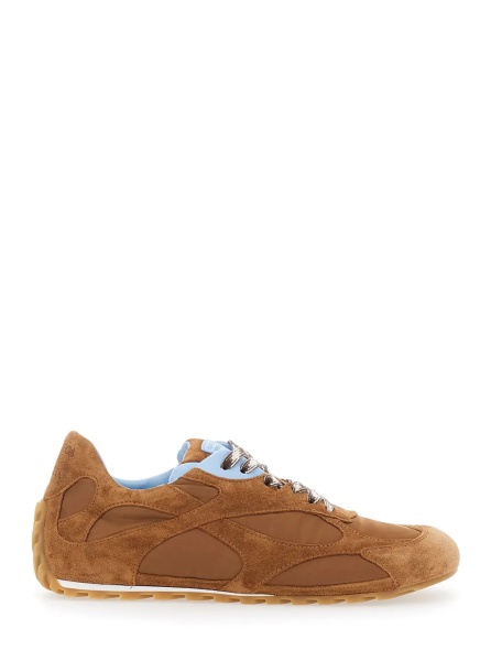 Sneakers 'Orbit Flash' Brown Sneakers with Logo Lettering Detail on the Pull-tab in Suede and Fabric for Women