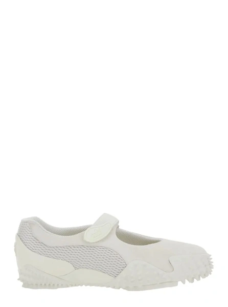 Sneakers PUMA albi din piele intoarsa si plasa